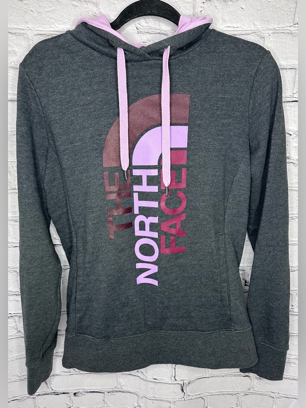 The North Face Women's Charcoal and Lavender Hoodie